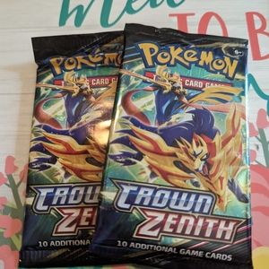 2 pks Pokemon TCG crown zenith 10 card's per pack New unopened pk